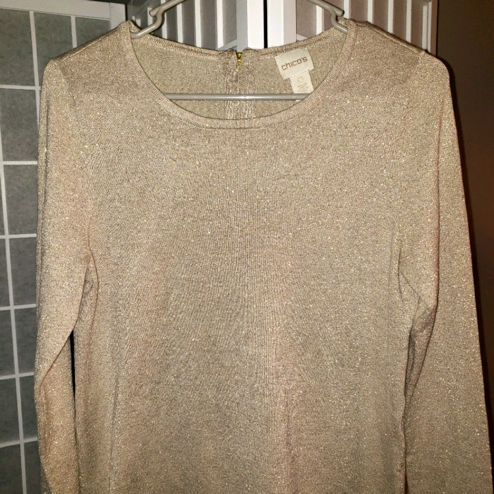 Chicos gold sparkly sweater